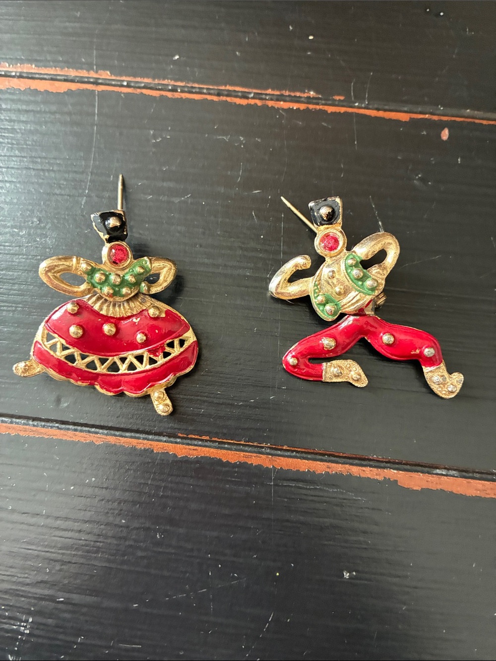 Vintage Russian Articulated Russian Dancers Pins